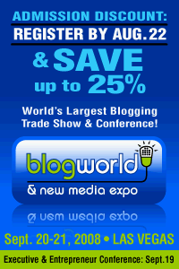 BlogWorld 2008 (The Secret Discount Code is…)
