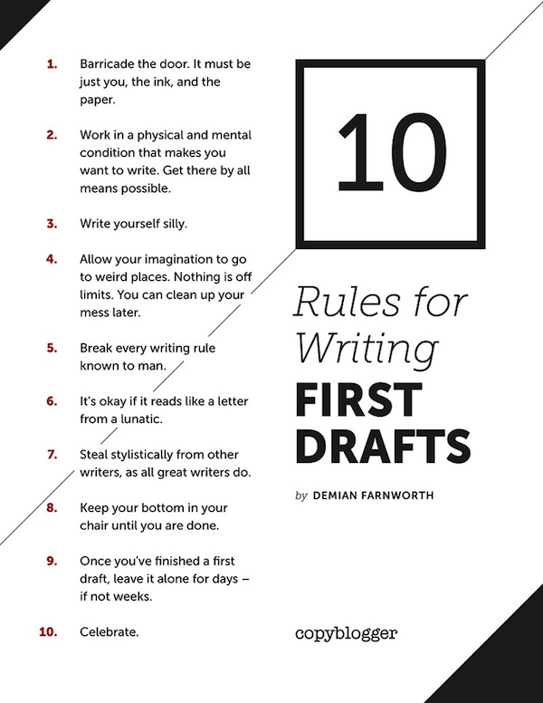 10 Rules for Writing First Drafts [Poster]