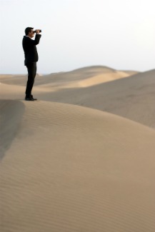 Image of a man alone in the desert