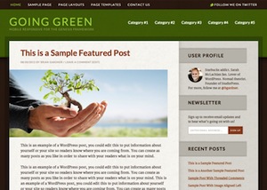 image of the going green theme for WordPress