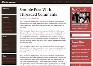 image of the mocha theme for WordPress