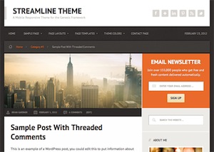 image of the streamline theme for WordPress