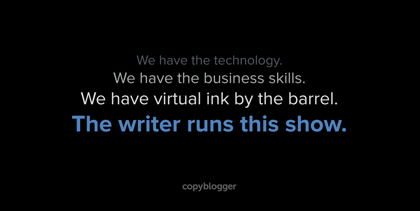 The Writer Runs This Show [SlideShare]