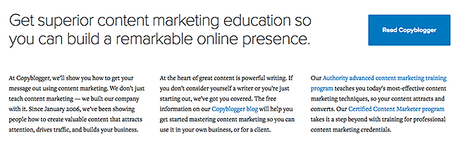 Copyblogger home page