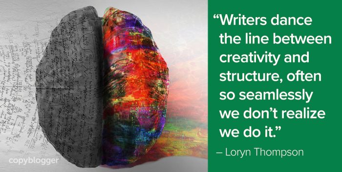 "Writers dance the line between creativity and structure, often so seamlessly we don’t realize we do it." – Loryn Thompson