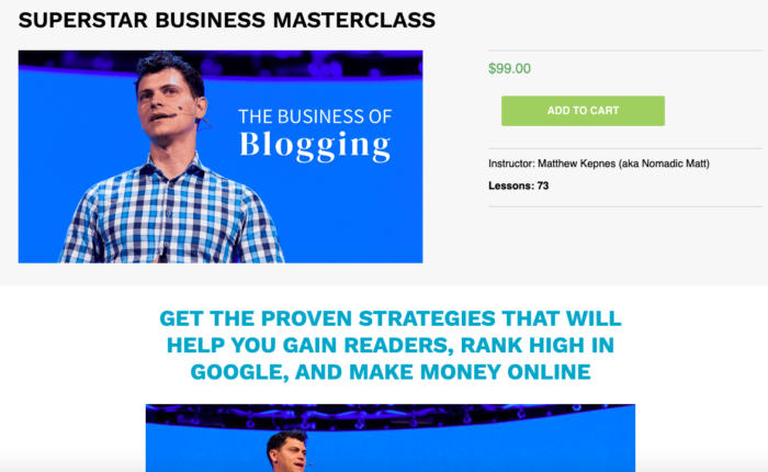 Superstar Business Masterclass homepage